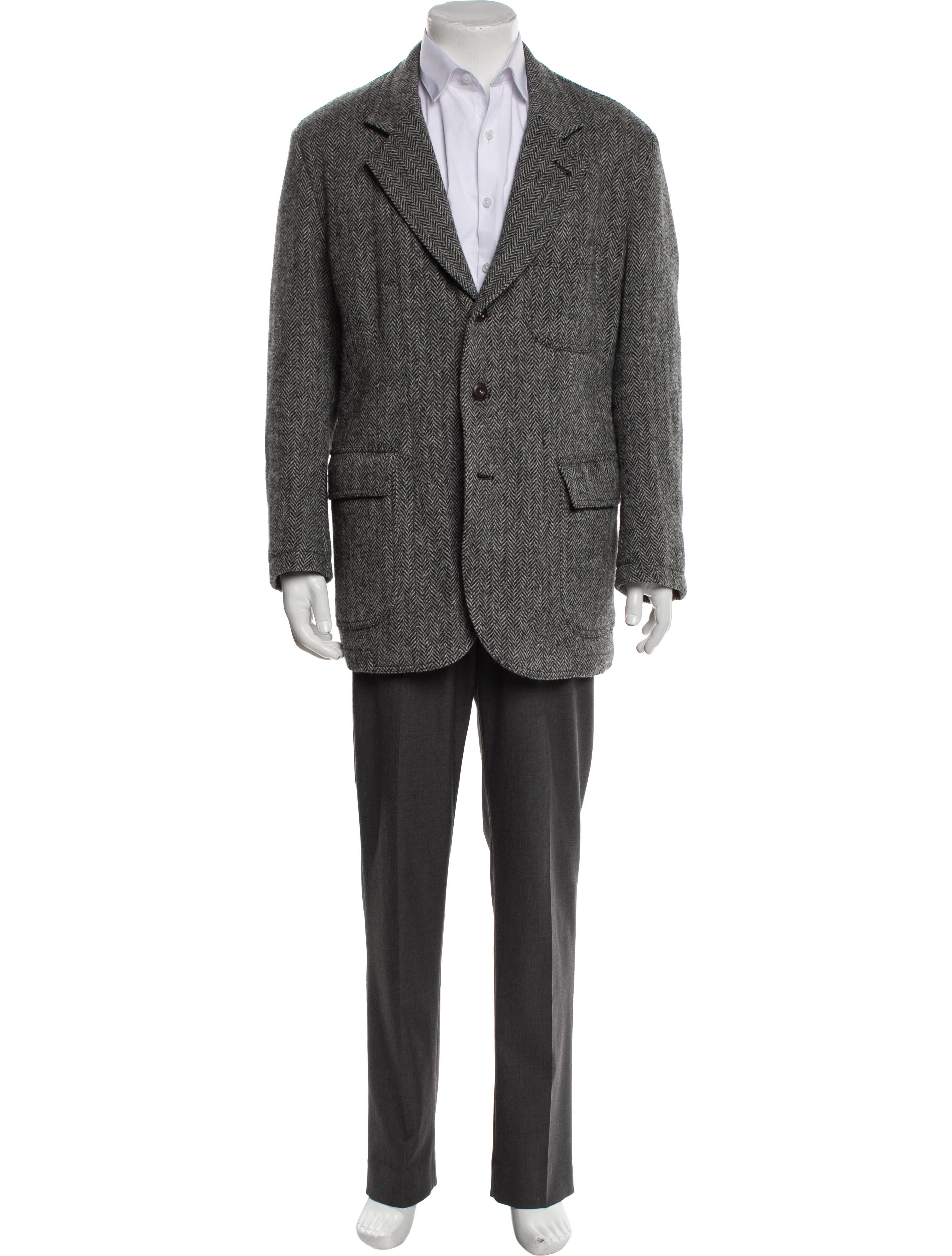 Drake's Wool Tweed Pattern Overcoat