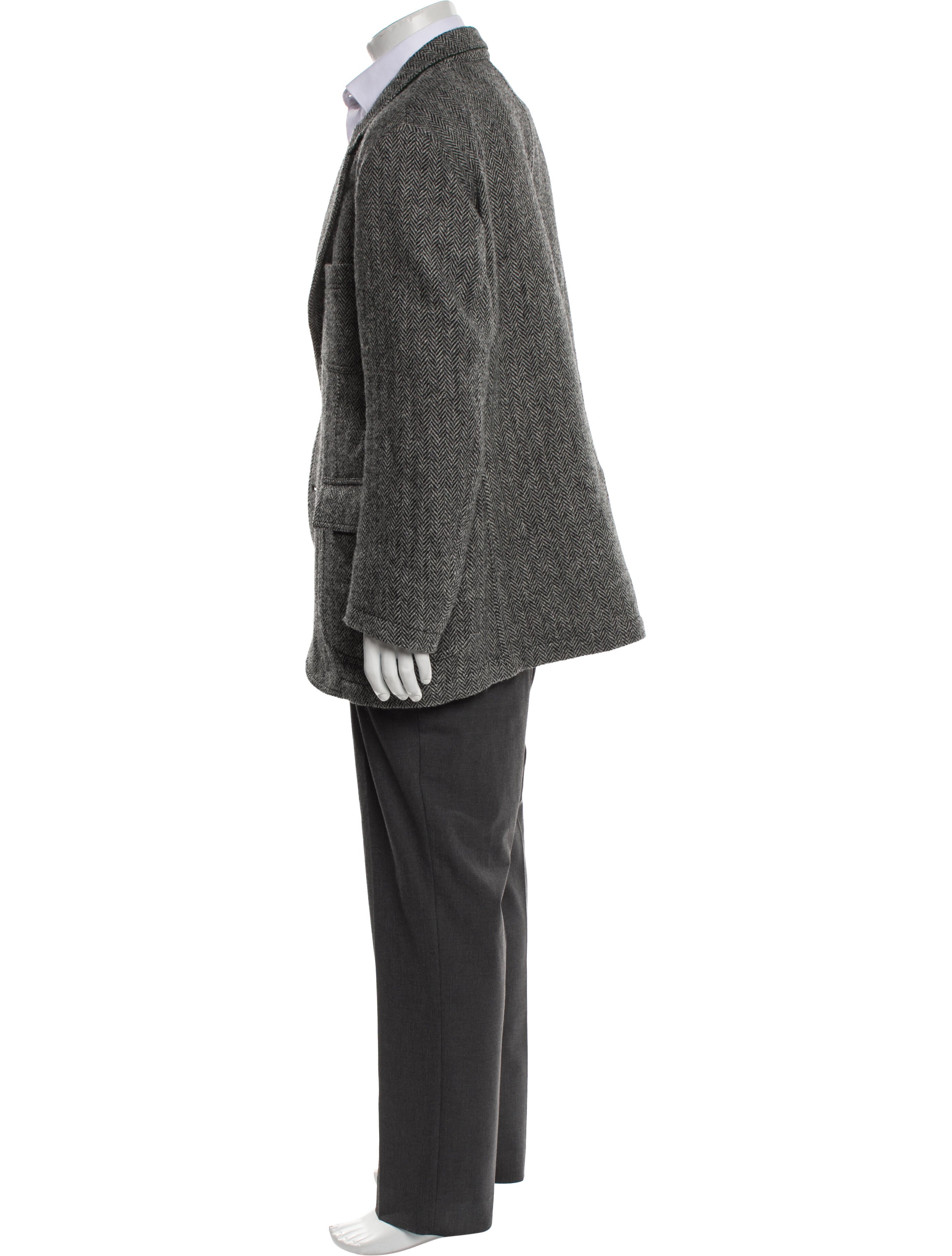 Drake's Wool Tweed Pattern Overcoat