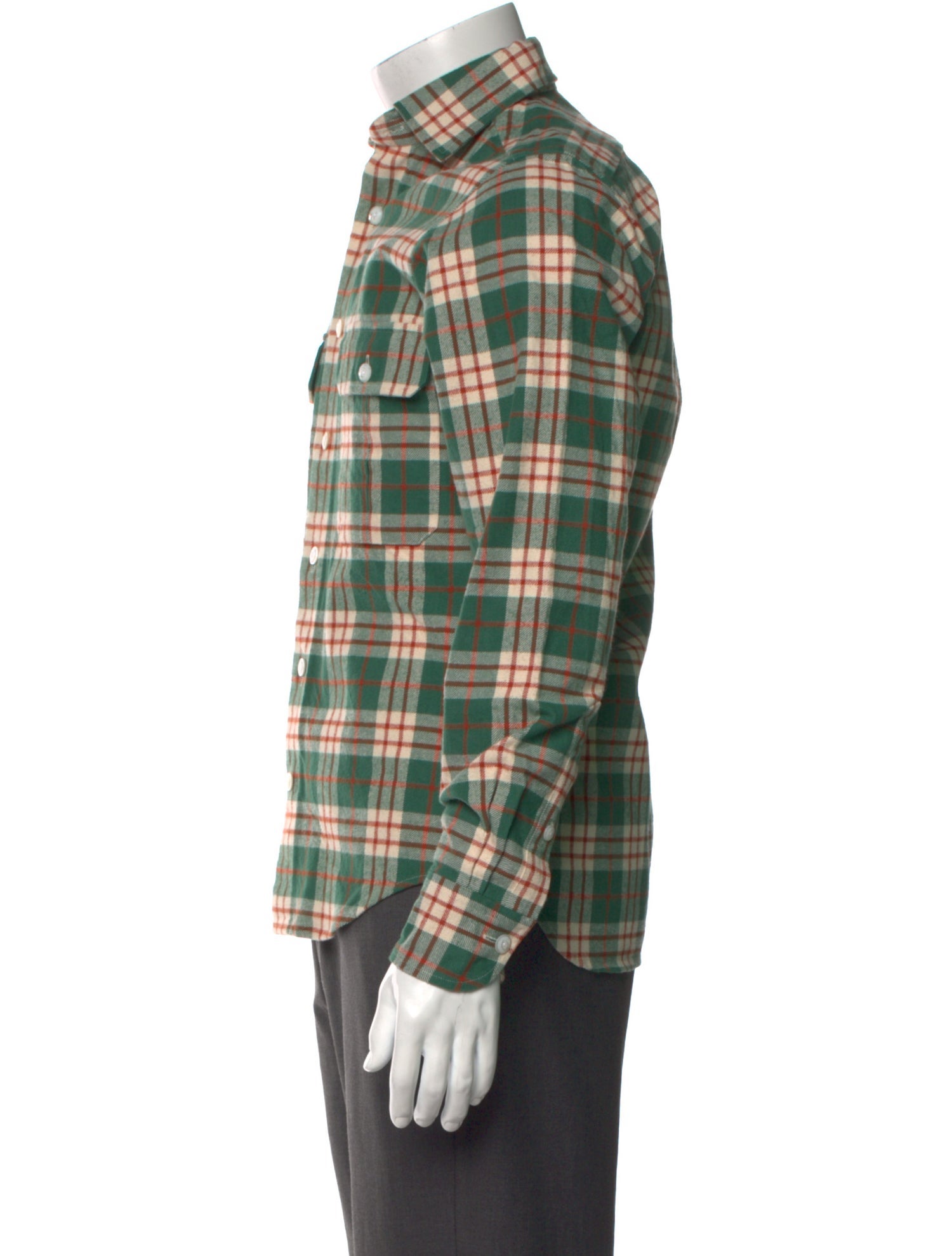 Drake's Plaid Print Long Sleeve Western Shirt