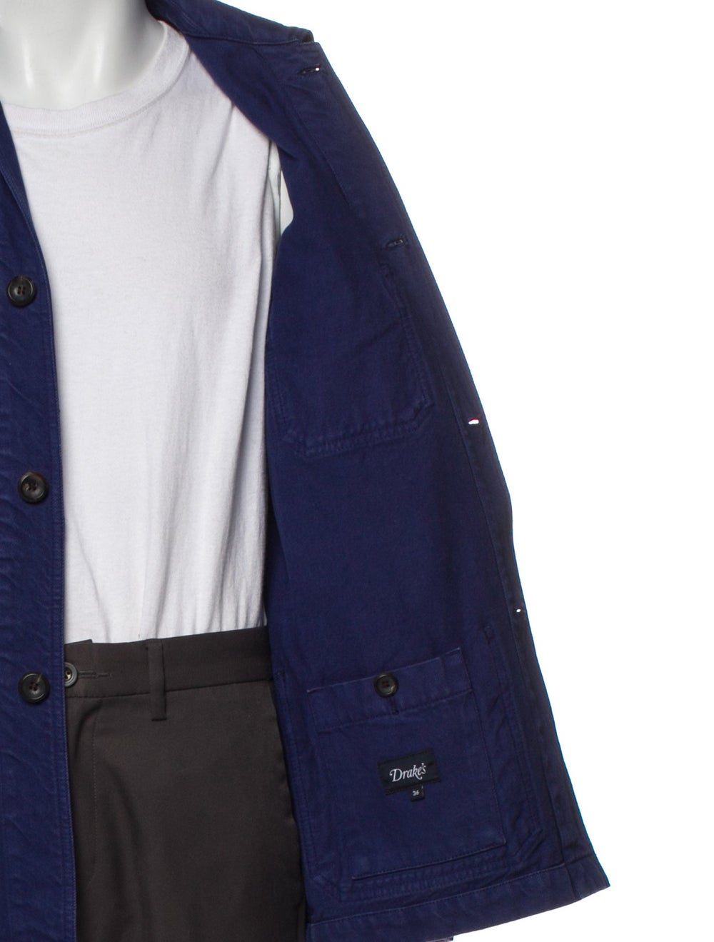 Drake's Utility Jacket Blue Patch Pockets - image 4