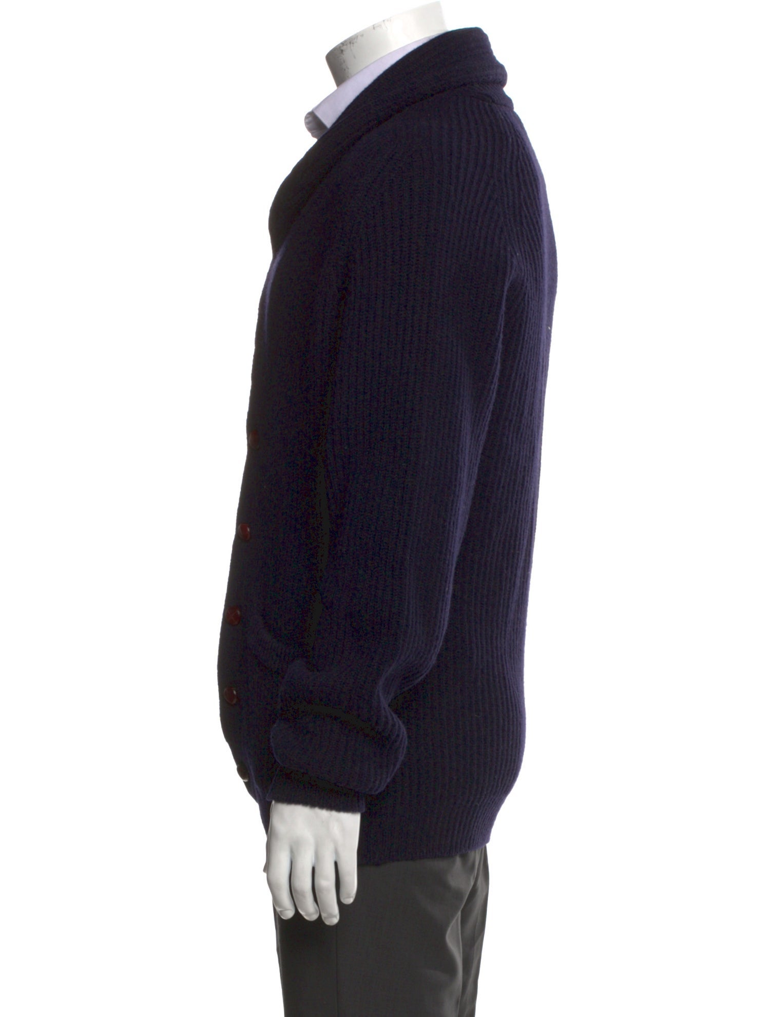 Drake's Lambswool Collar Cardigan