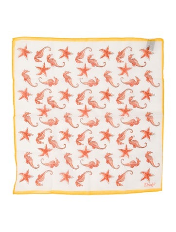 Pre-owned Drake's Printed Bandana In White