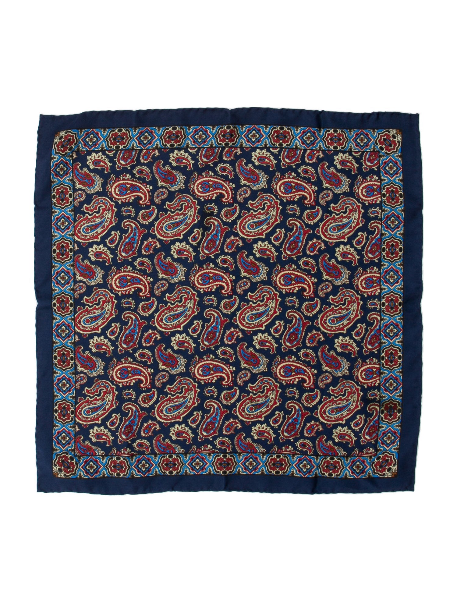 Drake's Paisley Silk Pocket Square