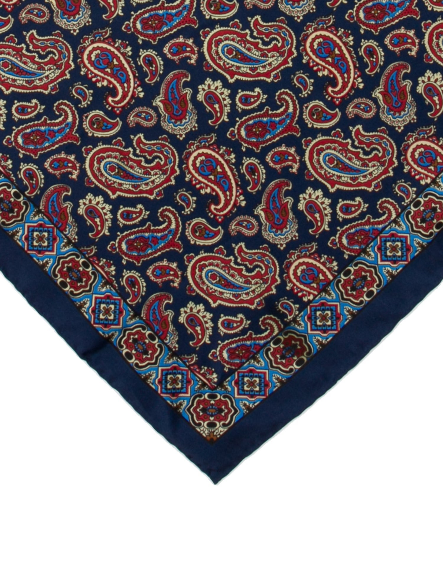 Drake's Paisley Silk Pocket Square
