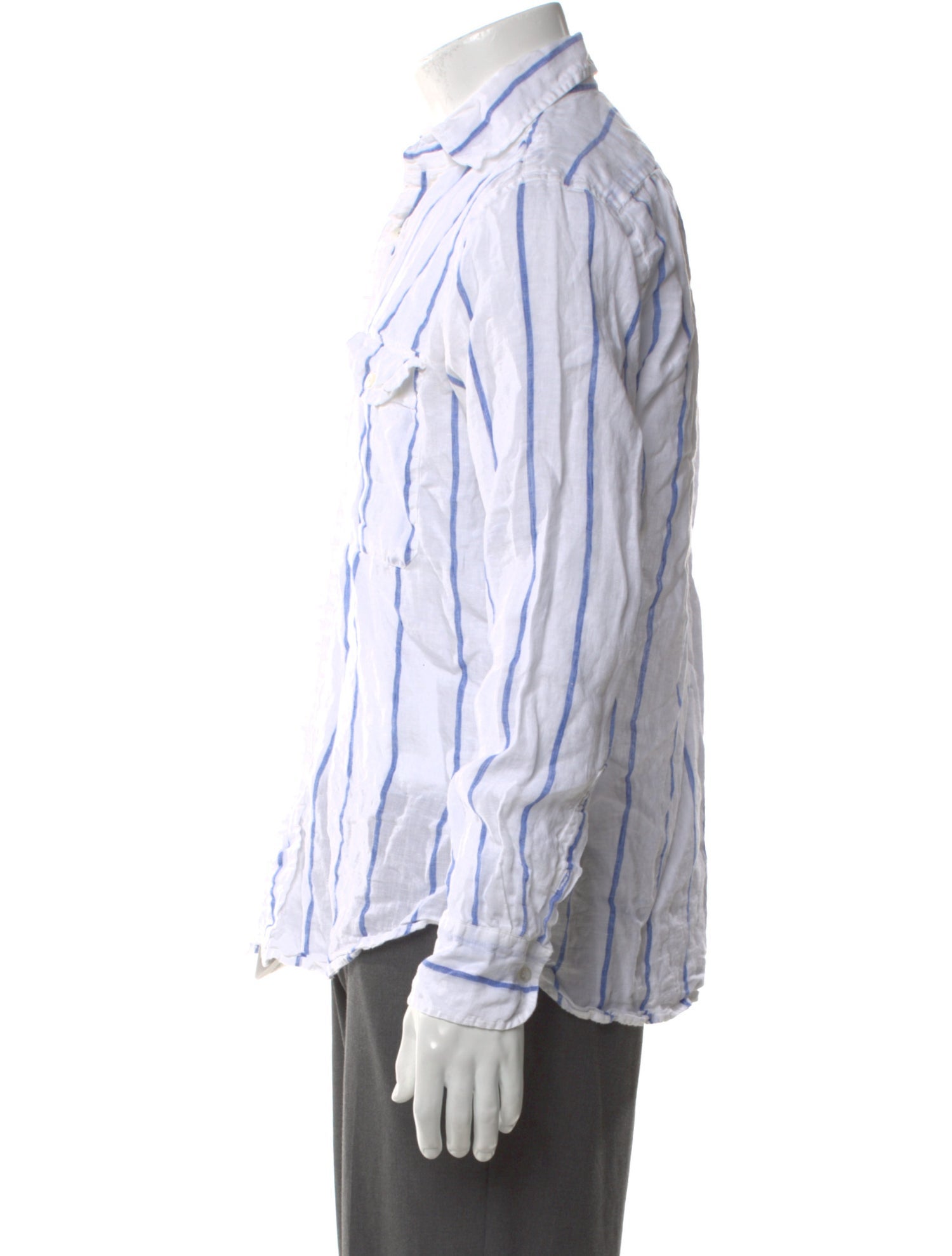 Drake's Linen Striped Shirt