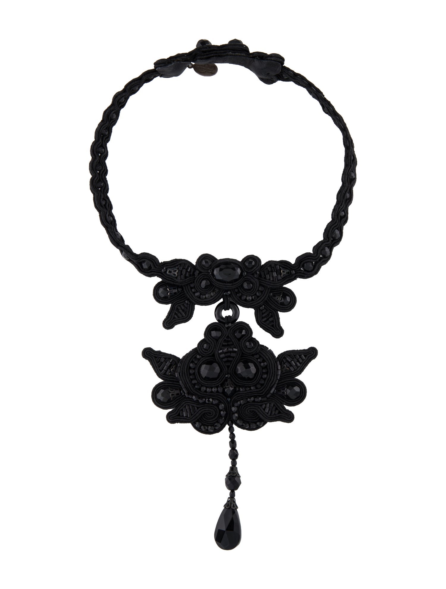 Dori Csengeri Resin Fabric & Leather Choker Necklace