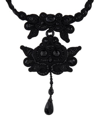 Dori Csengeri Resin Fabric & Leather Choker Necklace