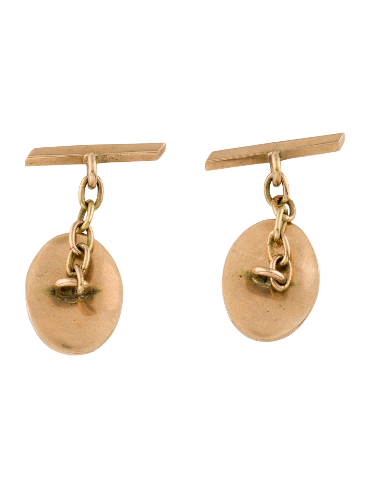 Dress Set 18K Enamel Cufflinks & Tie Bar Set