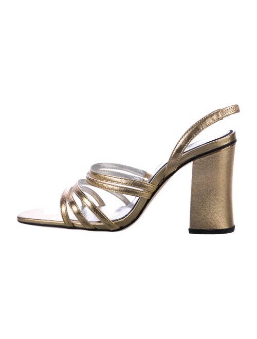Dorateymur Metallic Leather Slingbacks Metallic