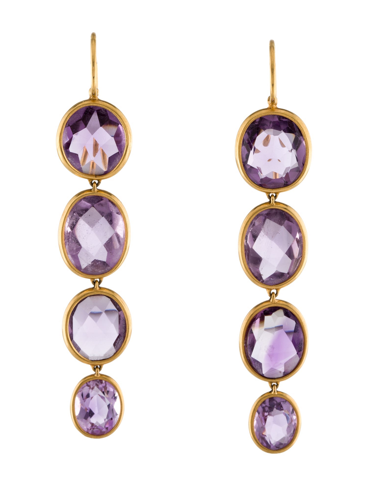 Darlene de Sedle 22K Amethyst Drop Earrings