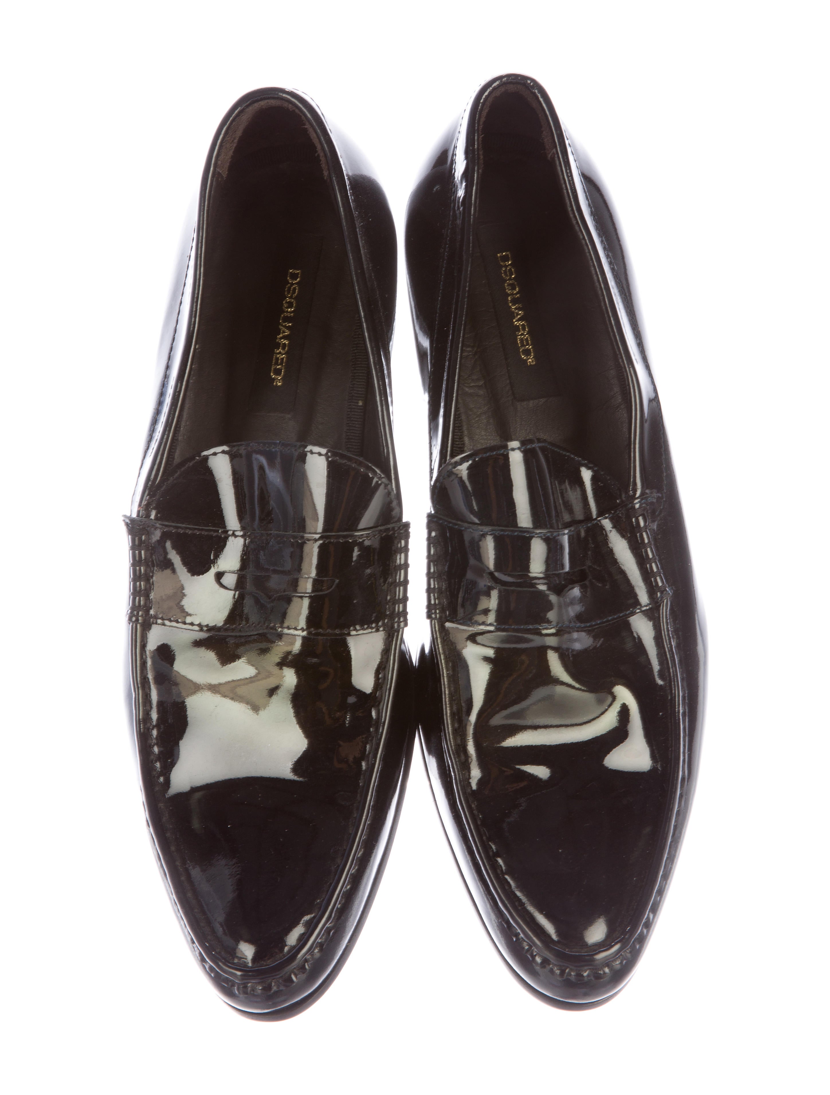Dsquared² Patent Leather Penny Loafers Shoes DSQ25256 The RealReal