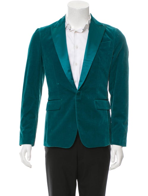 Dsquared² Velvet Tuxedo Jacket turquoise
