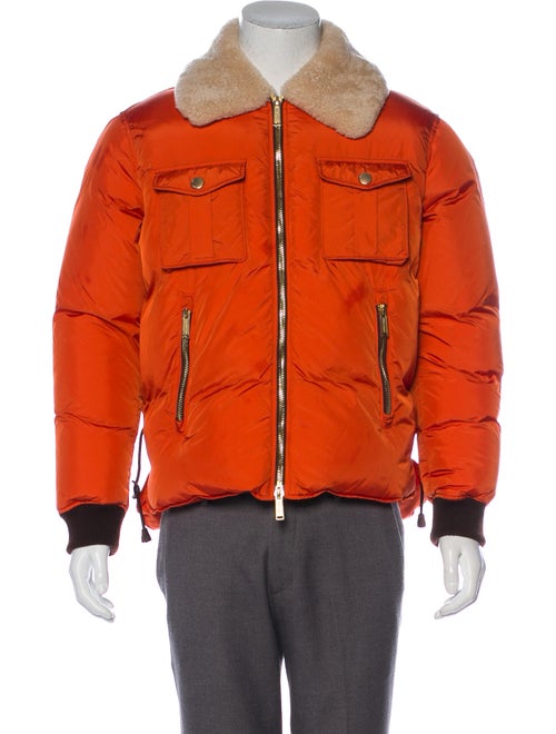 Dsquared² Shearling-Trimmed Down Jacket orange