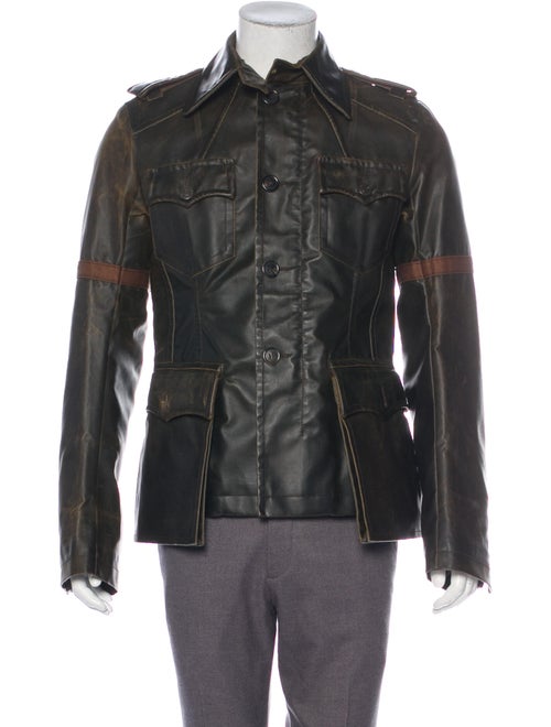 Dsquared² Leather Field Jacket brown