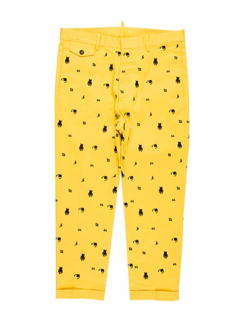Dsquared² Cropped Embroidered Pants yellow