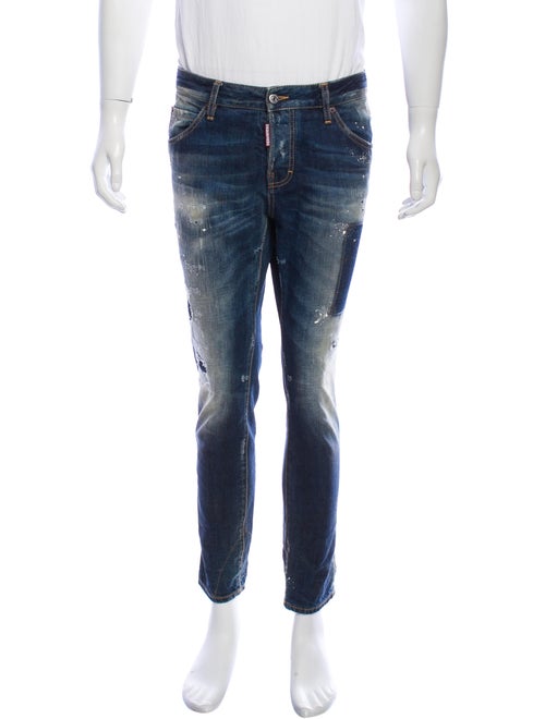 Dsquared² Distressed Patchwork Jeans blue