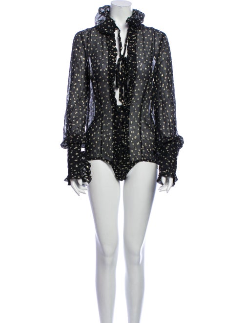 Dsquared² Silk Printed Bodysuit Black