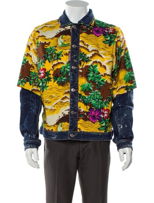 Dsquared² Graphic Print Denim Jacket w/ Tags Denim