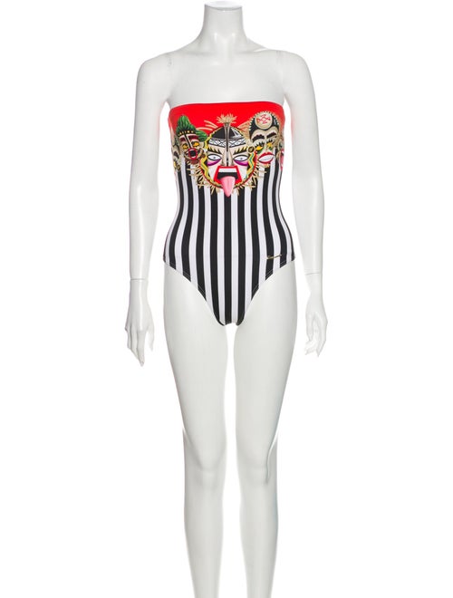Dsquared² Striped One-Piece Black