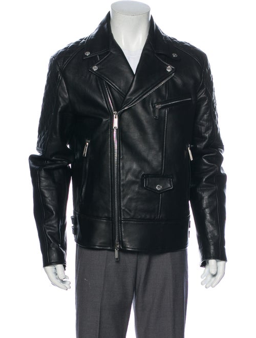 Dsquared² Leather Moto Jacket Black