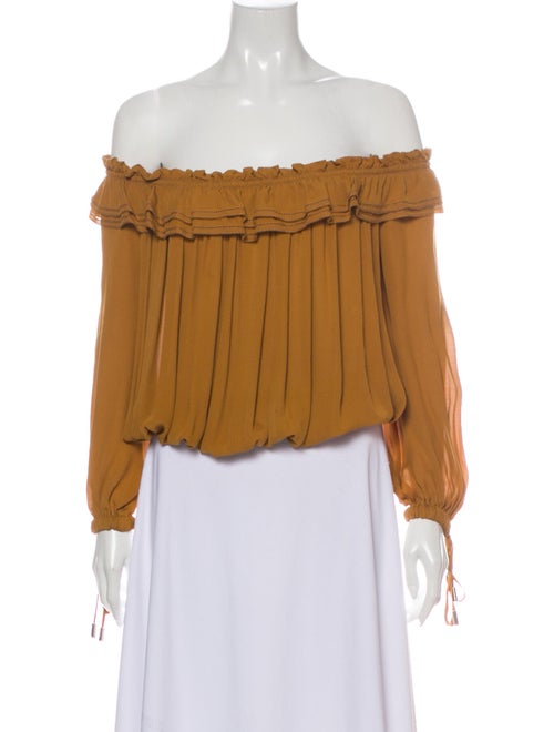 Dsquared² Silk Off-The-Shoulder Blouse Yellow