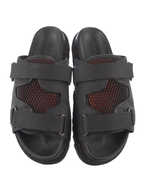 Dsquared² Leather Mesh Accents Slides