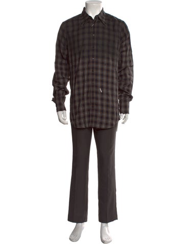 Dsquared² Casual Shirts Plaid Print Long Sleeve Shirt Us40, It50 | L