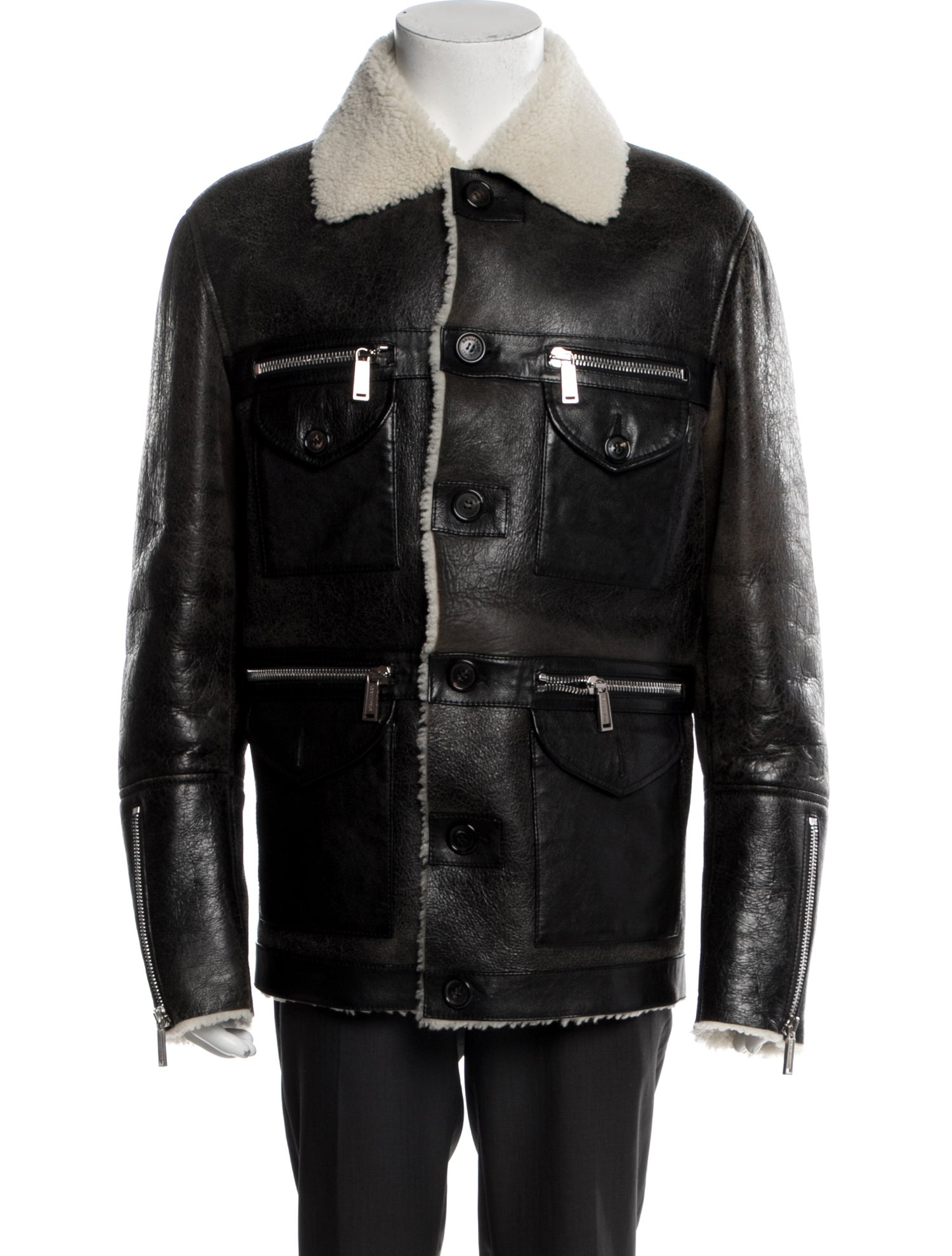 Dsquared² Lamb Fur Moto Jacket