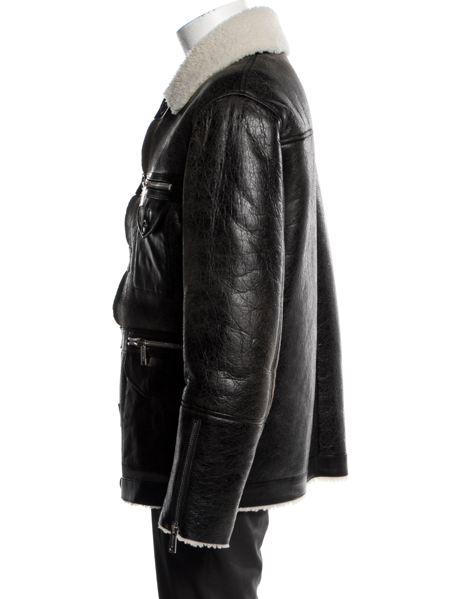 Dsquared² Lamb Fur Moto Jacket