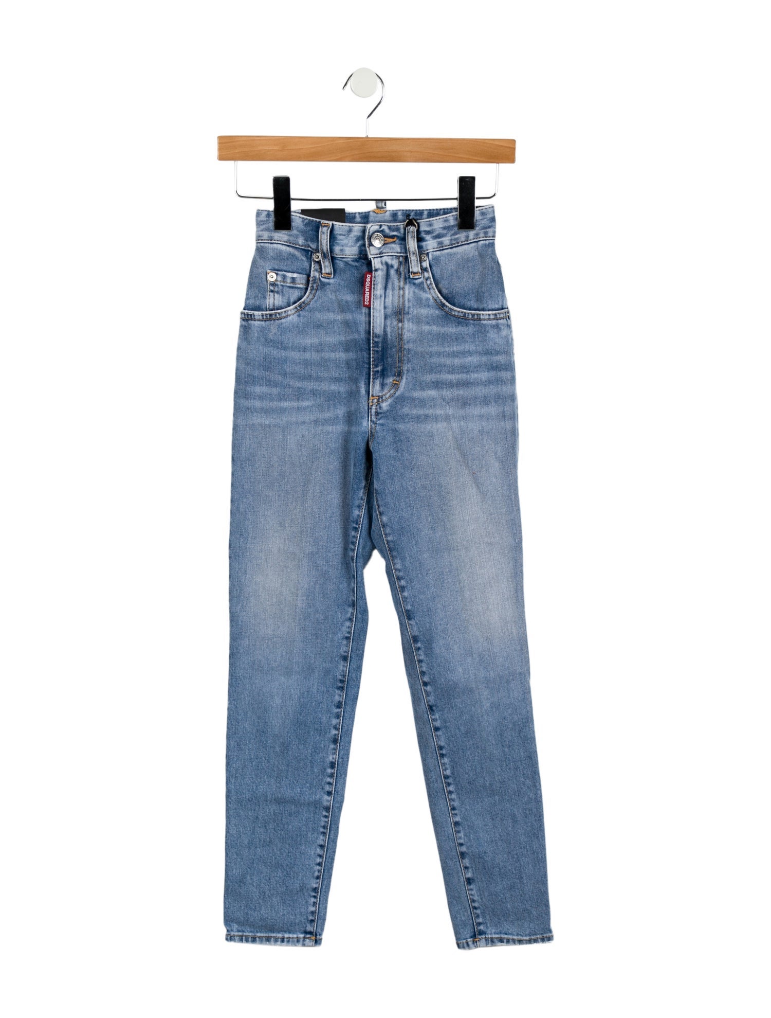 Dsquared² Blue Cotton Mid Waisted Jogger Pants