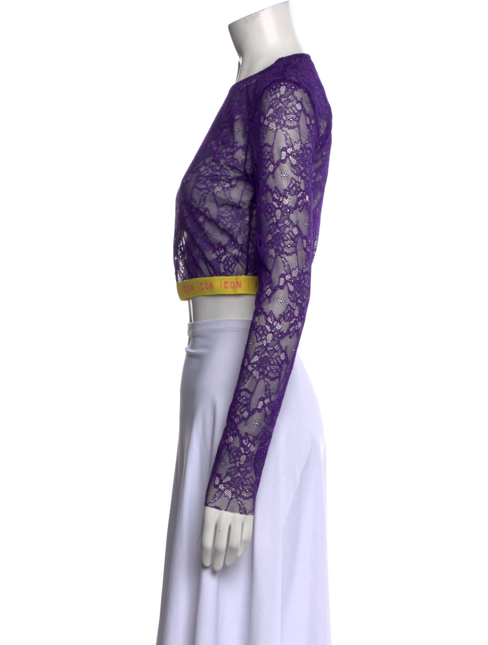 Dsquared² Lace Pattern Crew Neck Crop Top w/ Tags