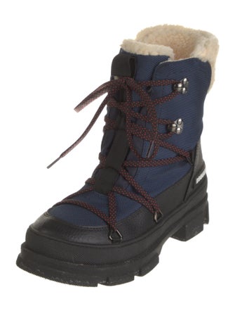 Dsquared² Leather Fur Trim Hiking Boots