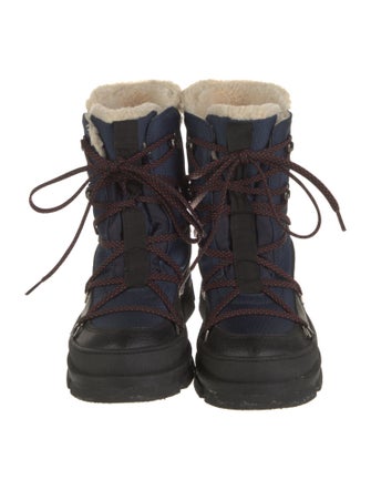 Dsquared² Leather Fur Trim Hiking Boots