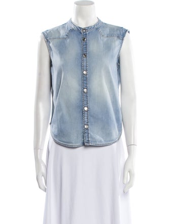 Dsquared² Crew Neck Sleeveless Button-Up Top
