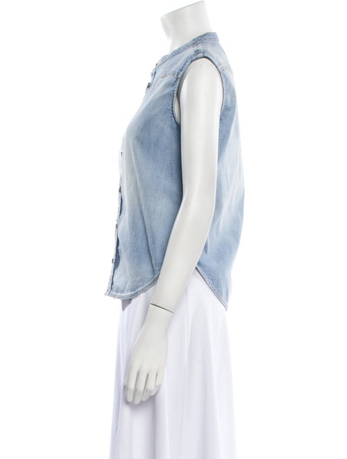 Dsquared² Crew Neck Sleeveless Button-Up Top