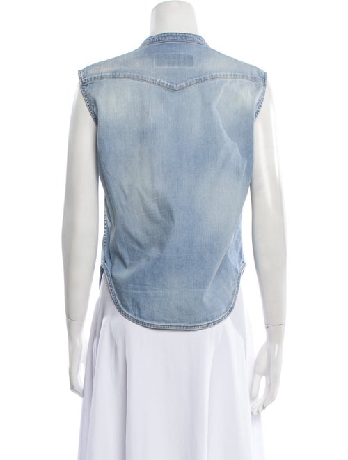 Dsquared² Crew Neck Sleeveless Button-Up Top