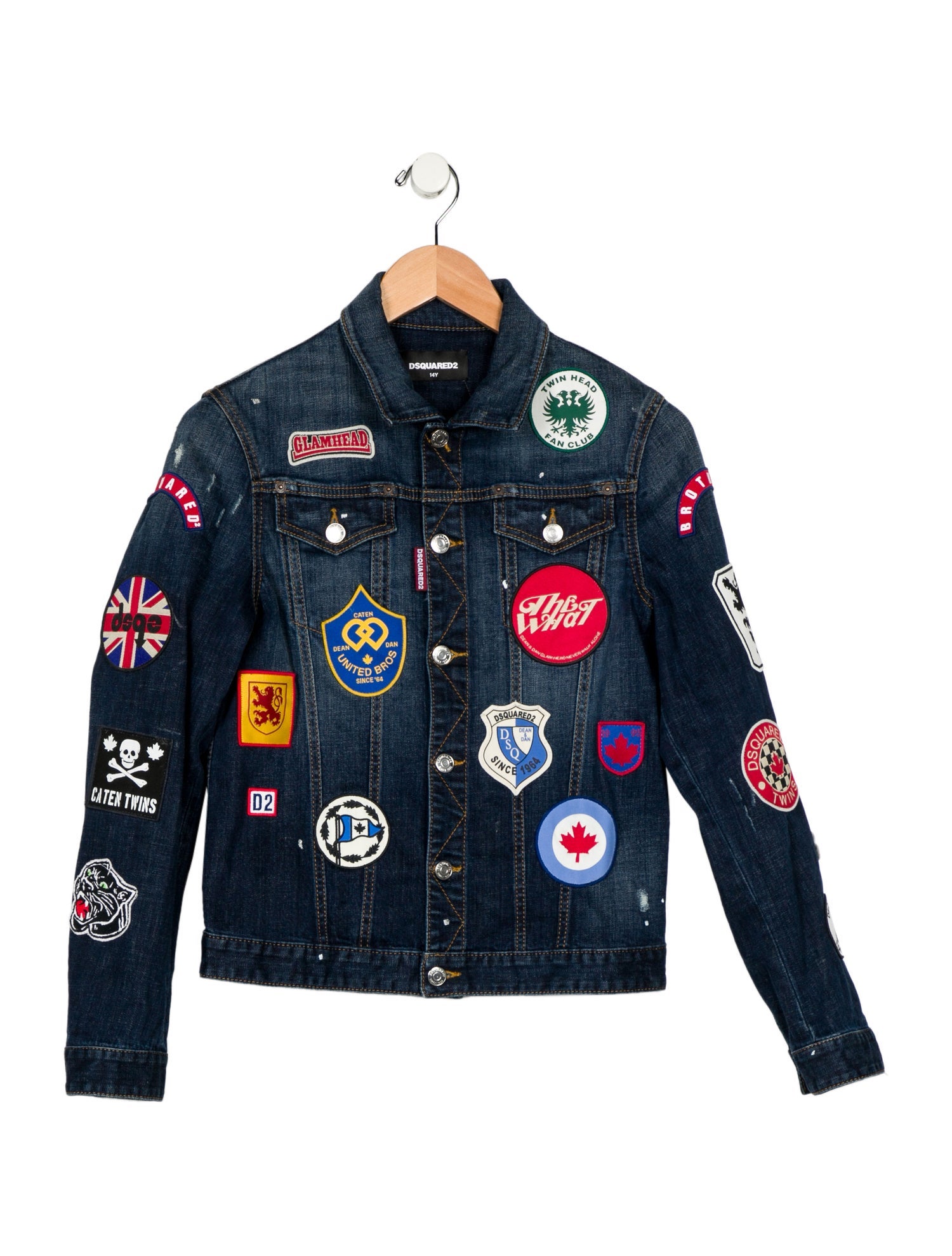 Dsquared² kids boys' denim patched jacket