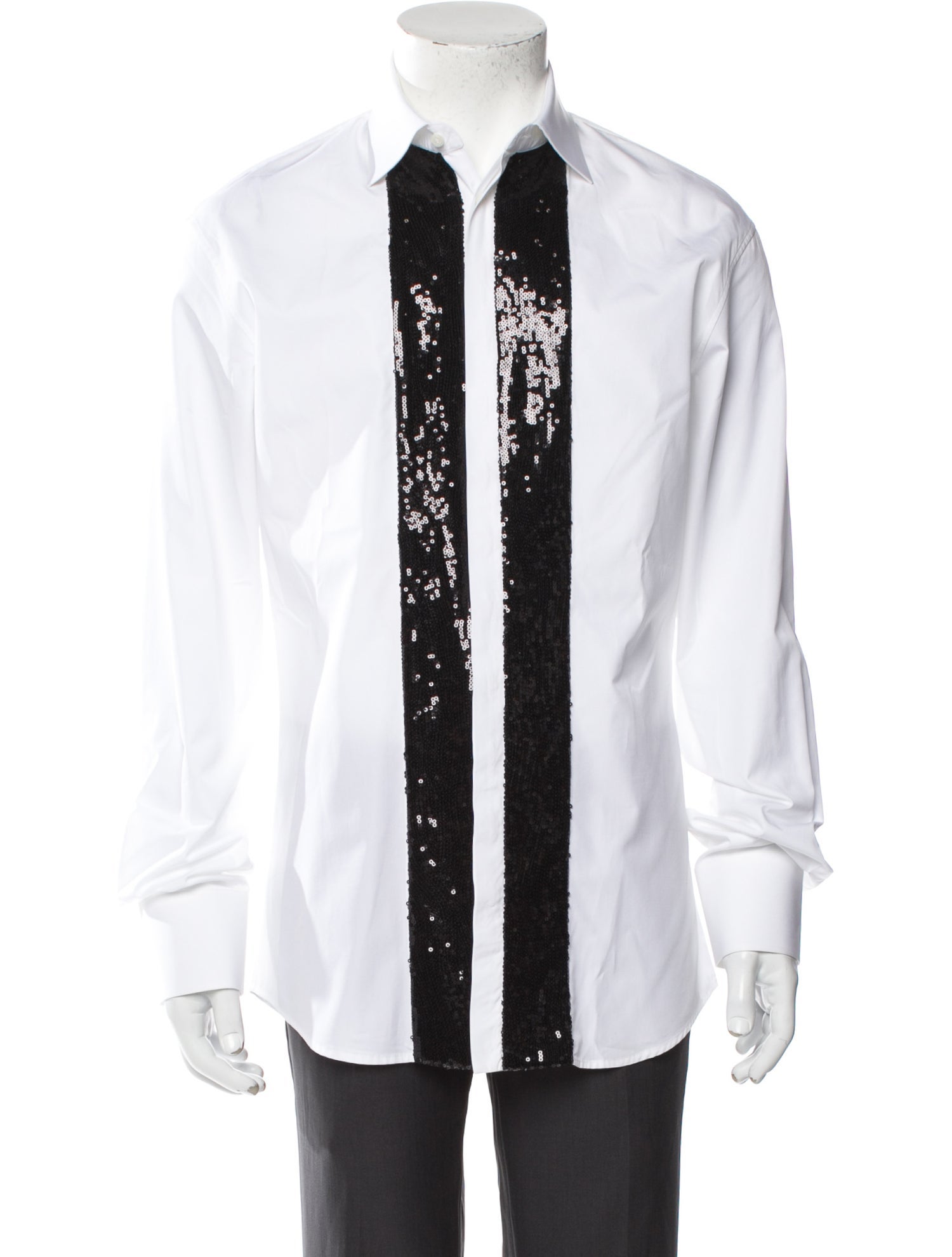 Dsquared² Colorblock Pattern Long Sleeve Tuxedo Shirt