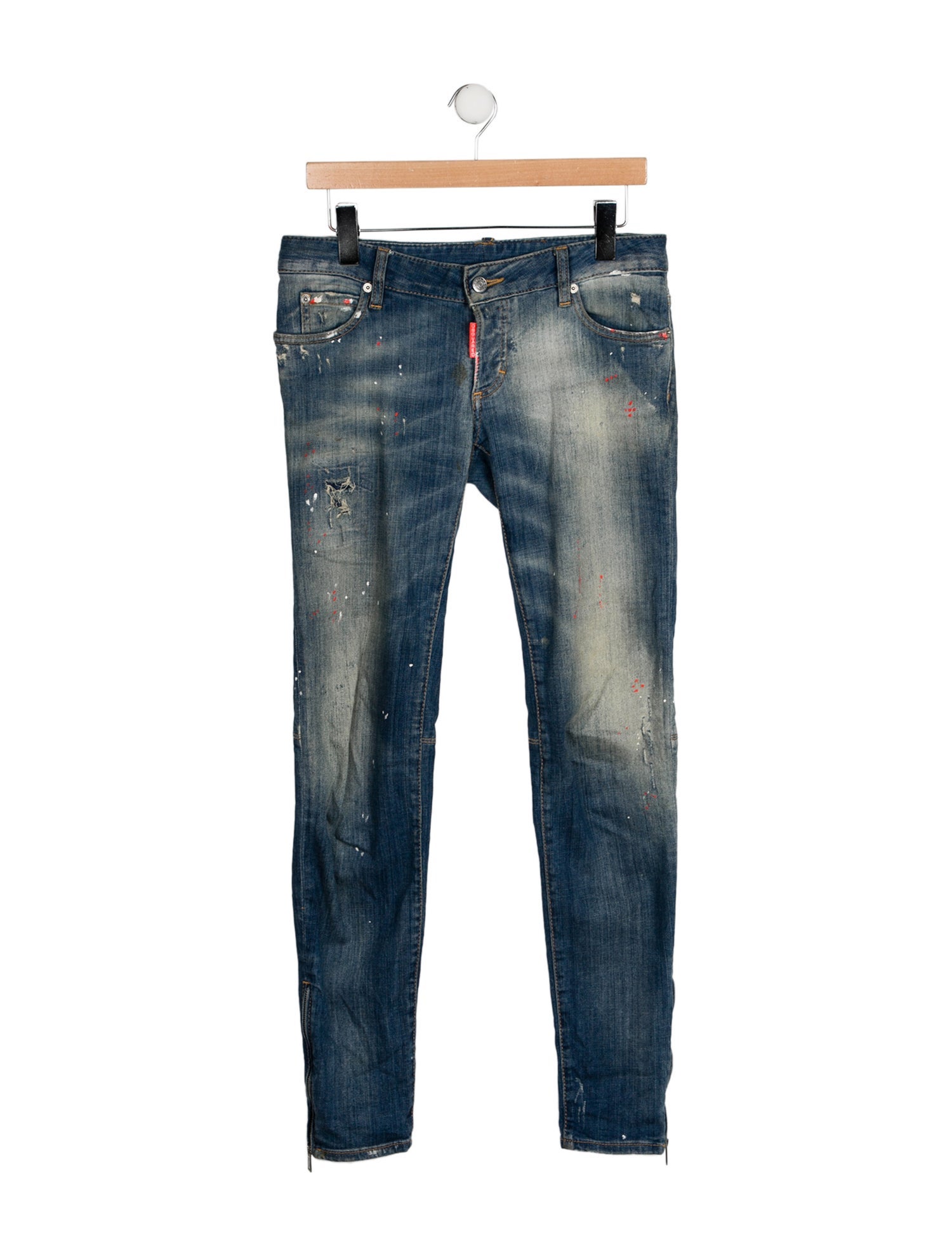 Dsquared² Mid-Rise Straight Leg Jeans