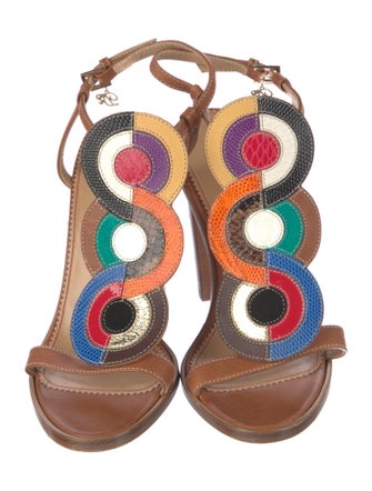 Dsquared² Leather T-Strap Sandals