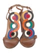 Dsquared² Leather T-Strap Sandals