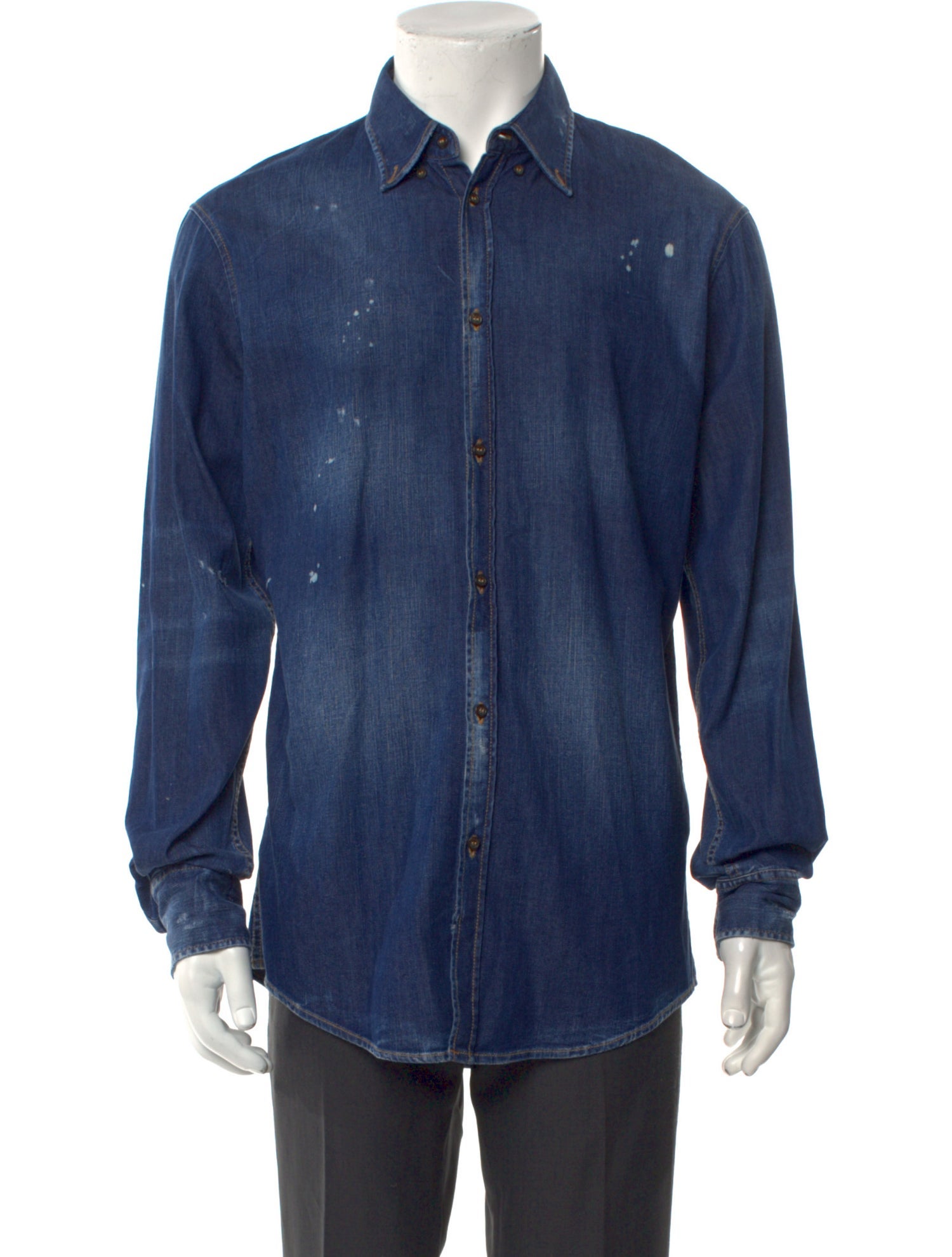 Tシャツ・カットソー Stella McCartney SS24 DENIM SHIRT (6D0251_3SPH579067) STELLA MCCARTNEY Stud-embellished denim shirt | Harvey Nichols