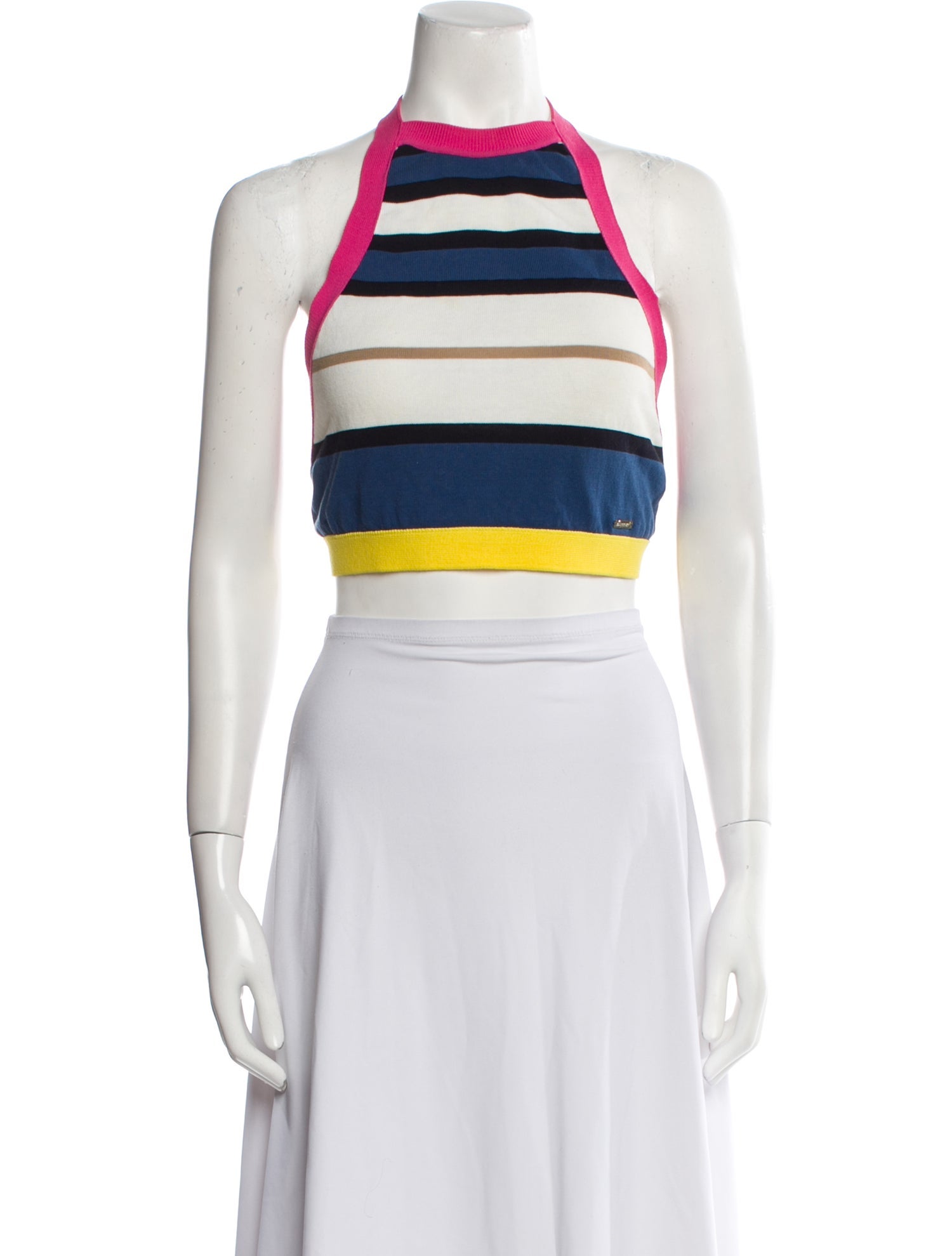 Dsquared² Striped Halterneck Crop Top
