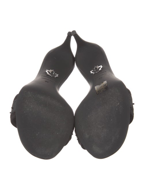 Dsquared² Leather Crystal Embellishments Slides