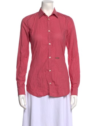 Dsquared² Plaid Print Long Sleeve Button-Up Top