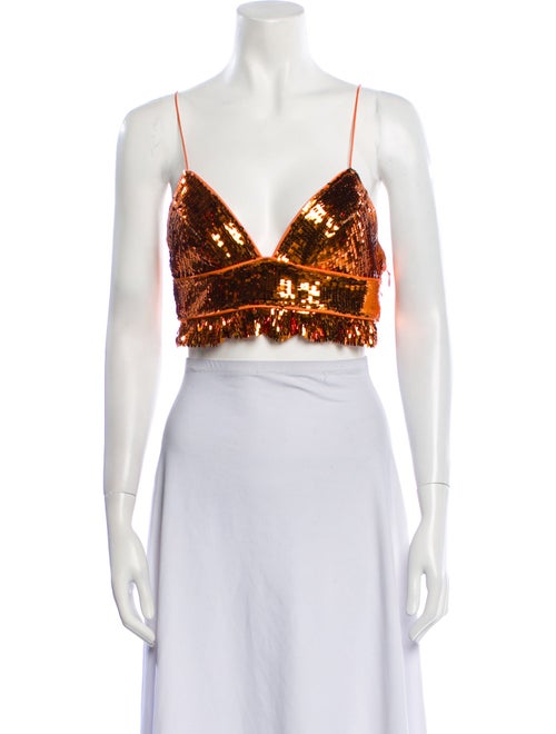 Dsquared² Patterned V-Neck Crop Top