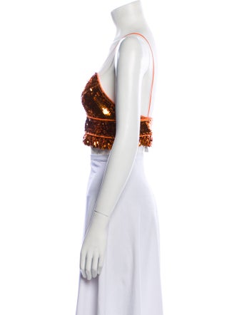 Dsquared² Patterned V-Neck Crop Top