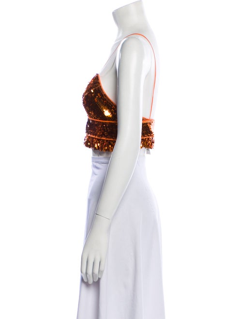 Dsquared² Patterned V-Neck Crop Top