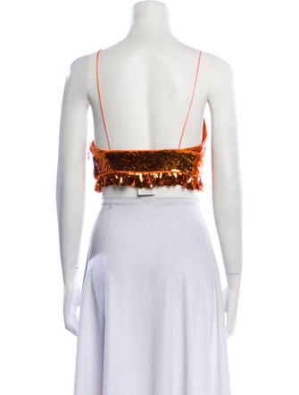 Dsquared² Patterned V-Neck Crop Top