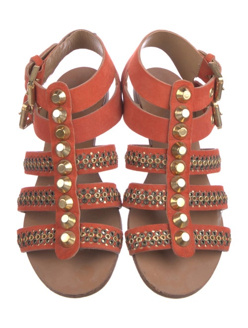 Dsquared² Suede Floral Print Gladiator Sandals